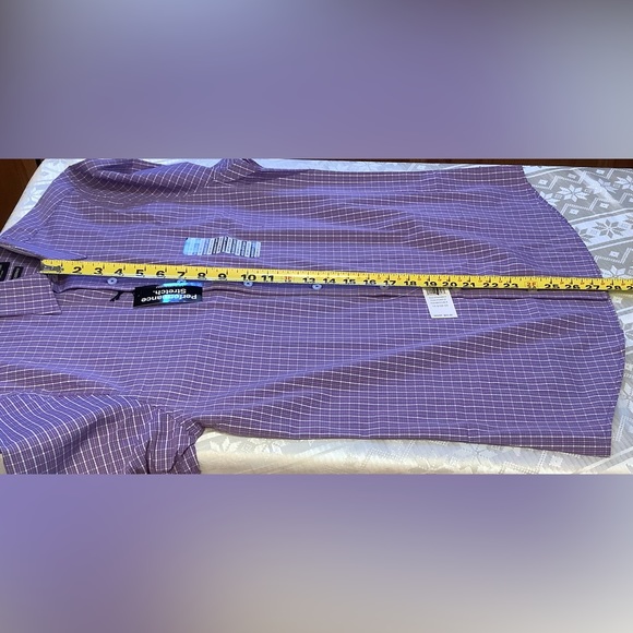 Nick Graham Shirt Men’s Medium Neck 15.5 Collared Long Sleeve Purple/White/Grey - Picture 7 of 8